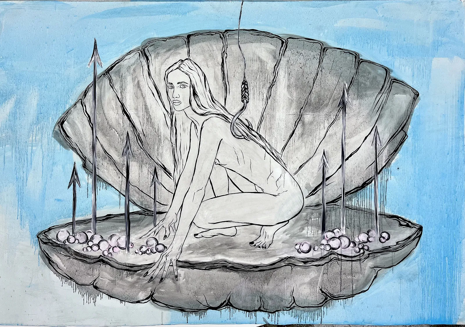 Image of Arcana 12: "The Caught One" by Ellada , size: 120*115, made of Oil on Canvas, Painting medium, from London, part of the Ellada’s Oracle series, priced at $1800 (≈ 80,642 грн) Photo 1 of 8.