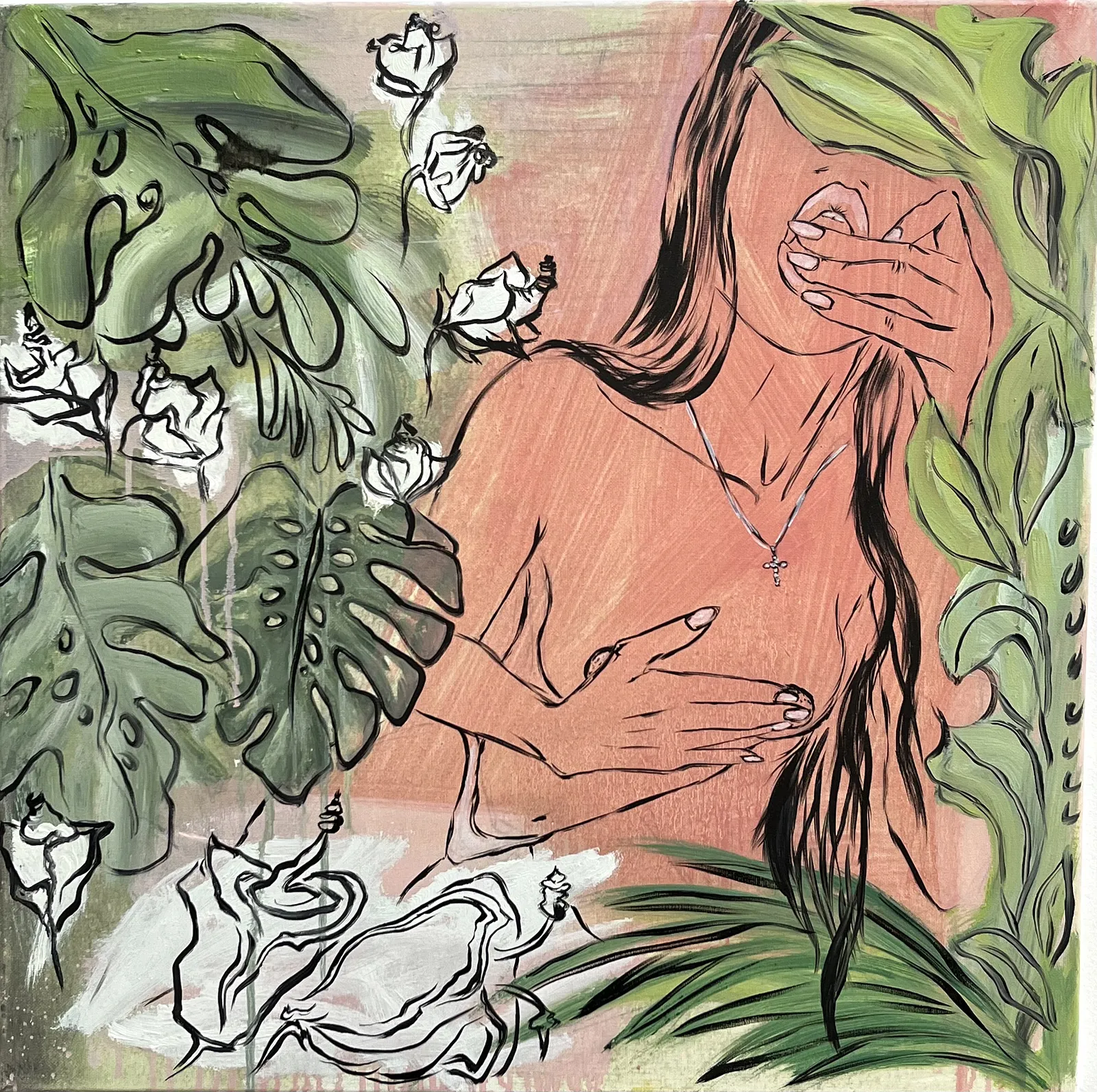 Image of “Jungle” by Ellada , size: 60*60, made of Oil on Canvas, Painting medium, from London, priced at $500 Photo 1 of 5.