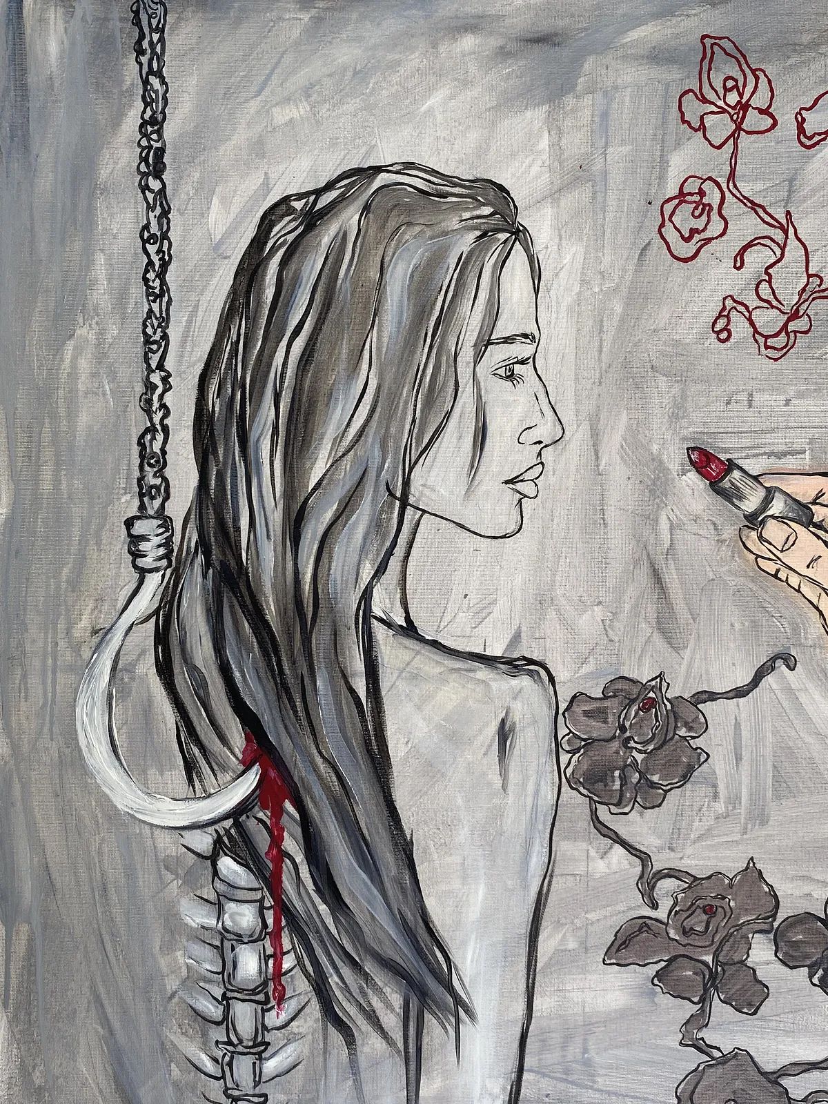 Image of "The hook trick" by Ellada , size: 70*80, made of Oil on Canvas, Painting medium, from LONDON, priced at €300 Photo 5 of 5.