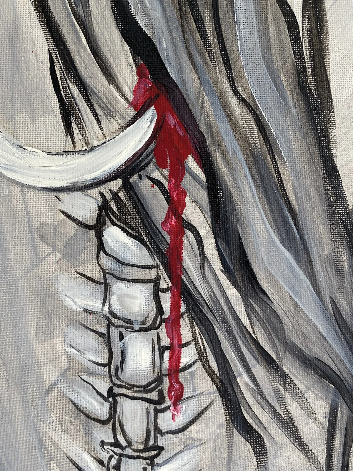 Image of "The hook trick" by Ellada , size: 70*80, made of Oil on Canvas, Painting medium, from LONDON, priced at €300 Photo 2 of 5.