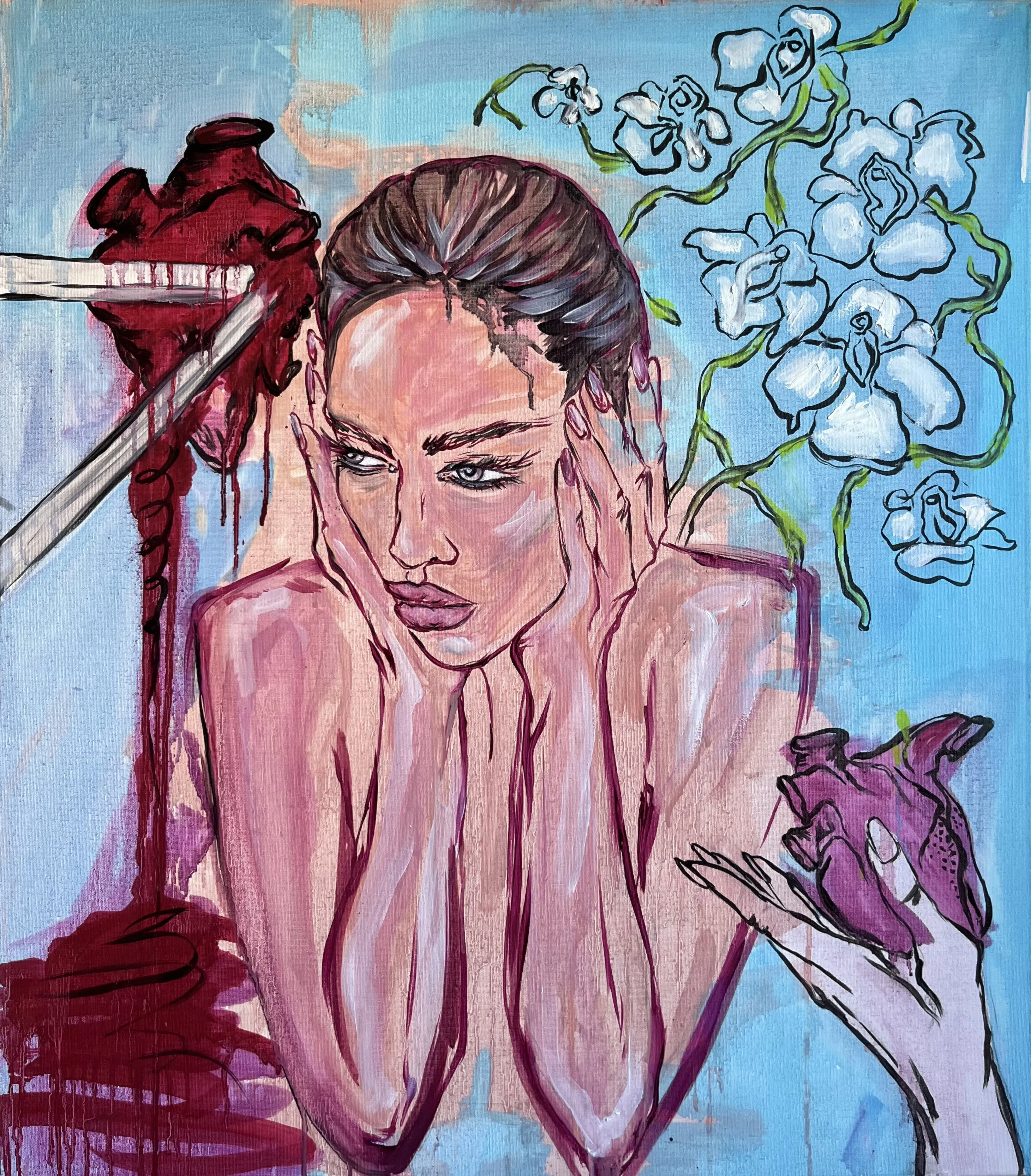 Image of “Take new one” by Ellada , size: 70*90, made of Oil on Canvas, Painting medium, from London, priced at $500 Photo 1 of 4.