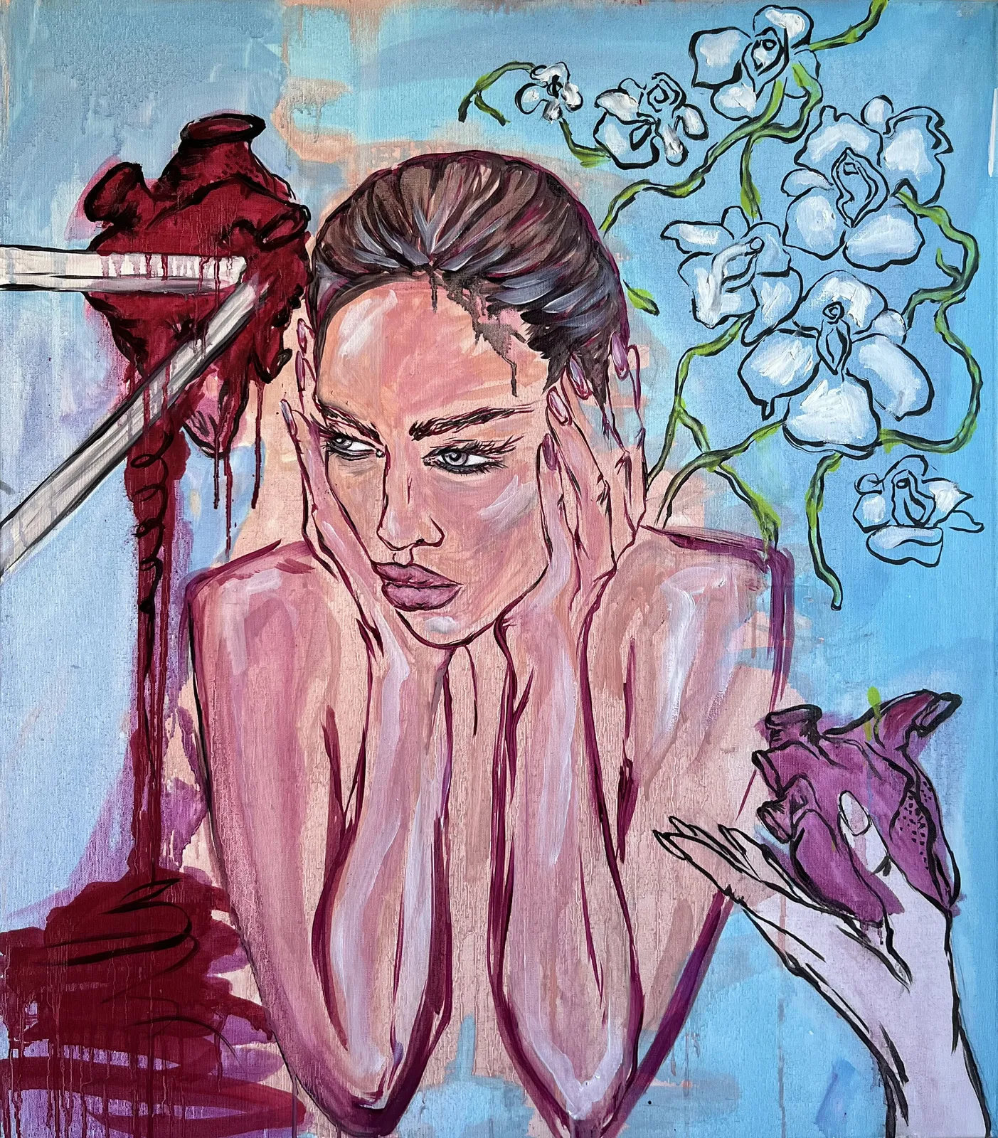 Image of “Take new one” by Ellada , size: 70*90, made of Oil on Canvas, Painting medium, from London, priced at $500 Photo 1 of 4.