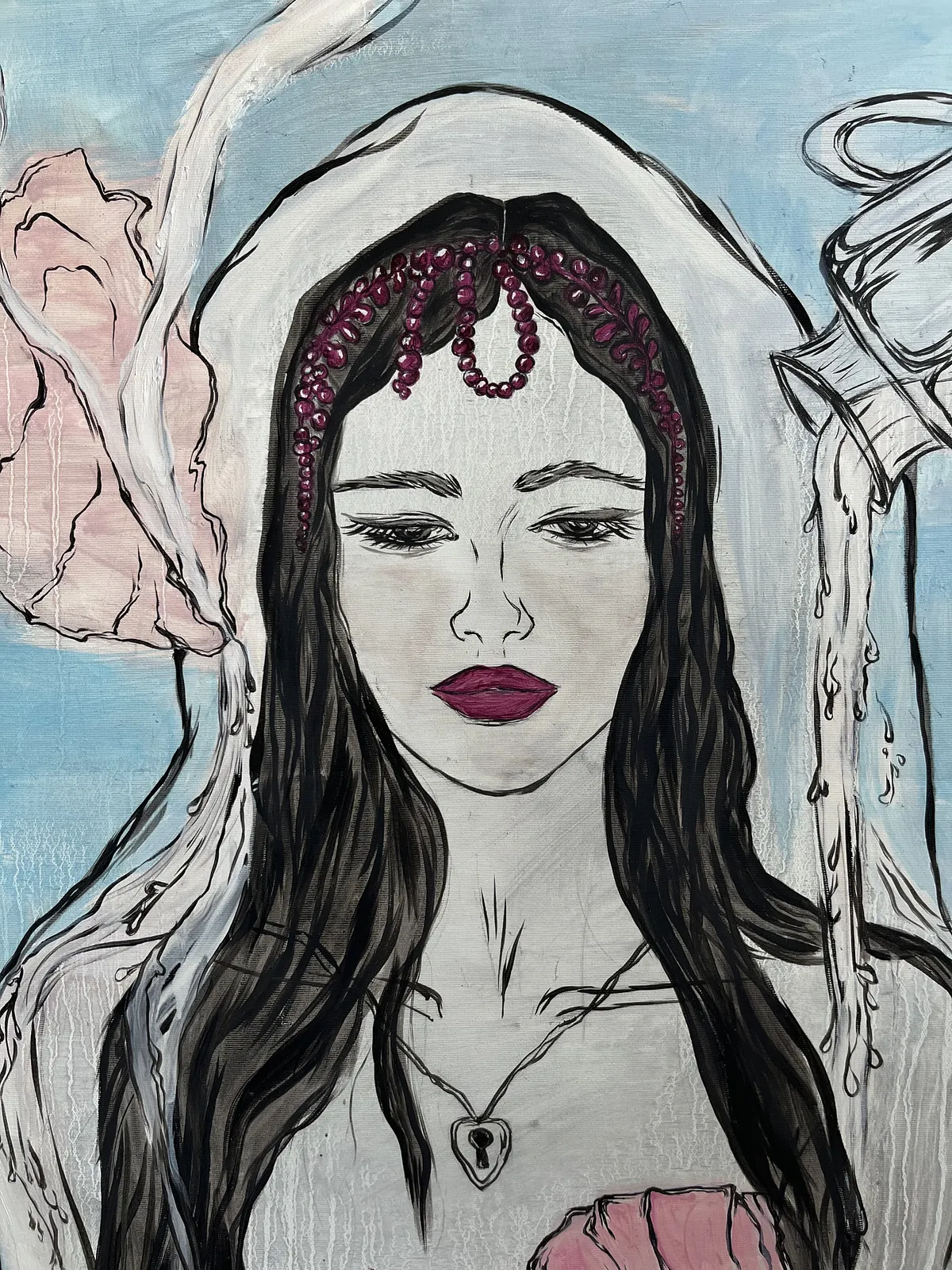 Image of Arcana 25: Abundance by Ellada , size: 100*115, made of Oil on Canvas, Painting medium, from London, part of the Ellada’s Oracle series, priced at £2500 (≈ 150,783 грн) Photo 6 of 6.