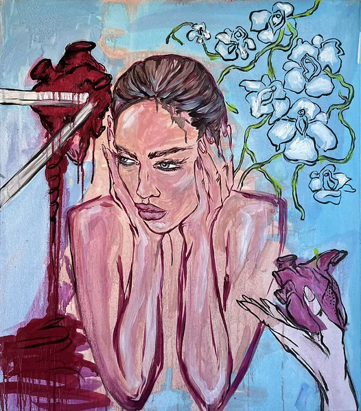 Image of “Take new one” by Ellada , size: 70*90, made of Oil on Canvas, Painting medium, from London, priced at $500 Photo 1 of 4.