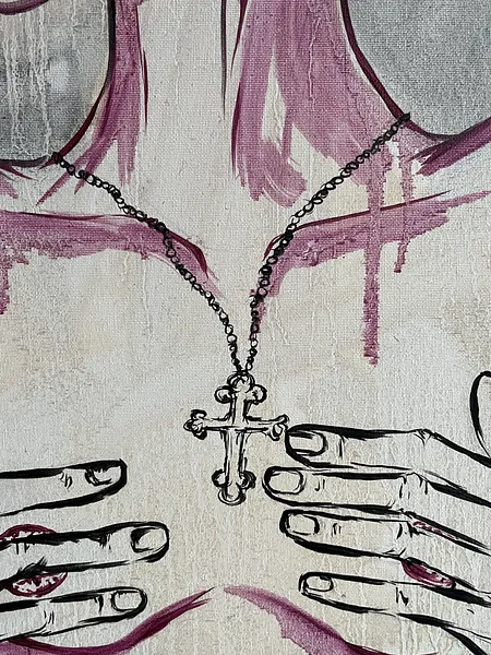 Image of “Cover me” I’m too hot by Ellada , size: 70*90, made of Oil on Canvas, Painting medium, from London, priced at £1200 Photo 2 of 6.