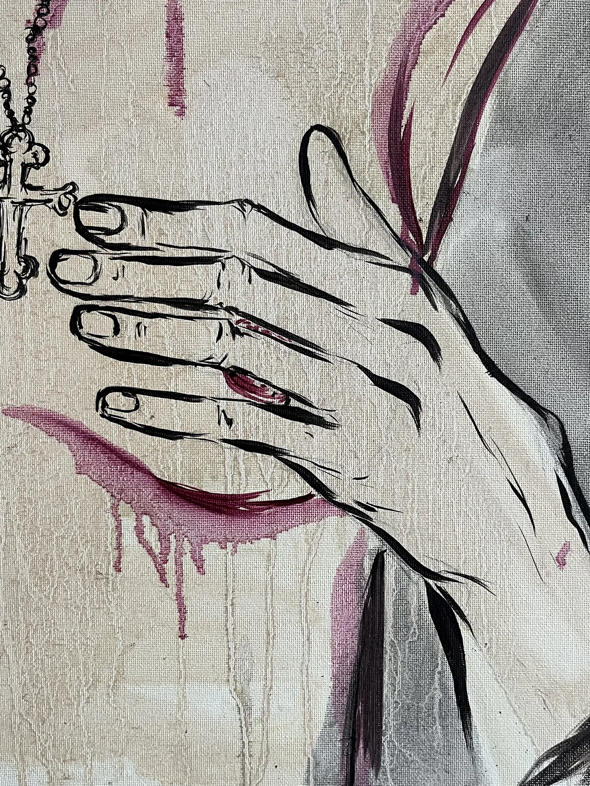 Image of “Cover me” I’m too hot by Ellada , size: 70*90, made of Oil on Canvas, Painting medium, from London, priced at $500 Photo 3 of 6.
