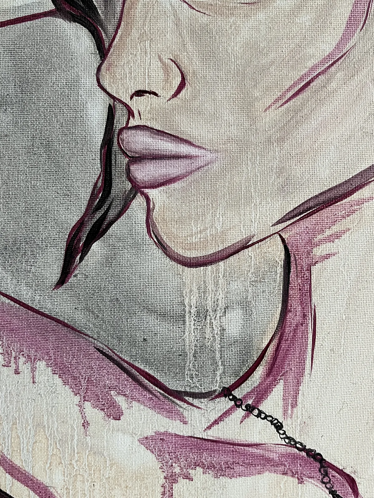 Image of “Cover me” I’m too hot by Ellada , size: 70*90, made of Oil on Canvas, Painting medium, from London, priced at $500 Photo 5 of 6.