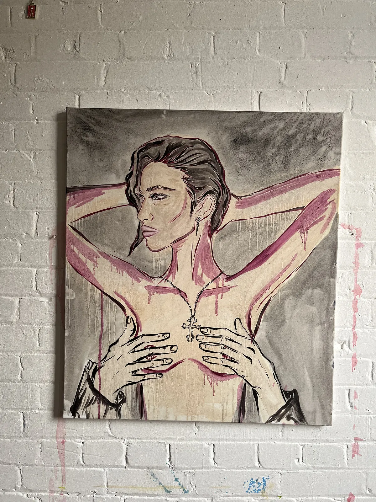 Image of “Cover me” I’m too hot by Ellada , size: 70*90, made of Oil on Canvas, Painting medium, from London, priced at $500 Photo 6 of 6.