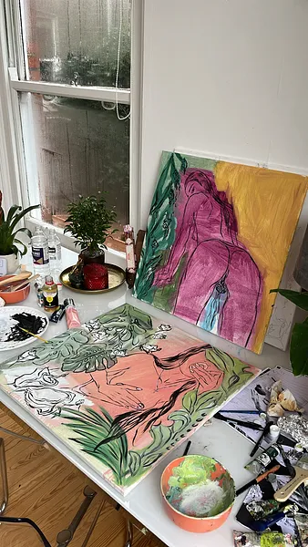 Image of “Jungle” by Ellada , size: 60*60, made of Oil on Canvas, Painting medium, from London, priced at £800 Photo 5 of 5.
