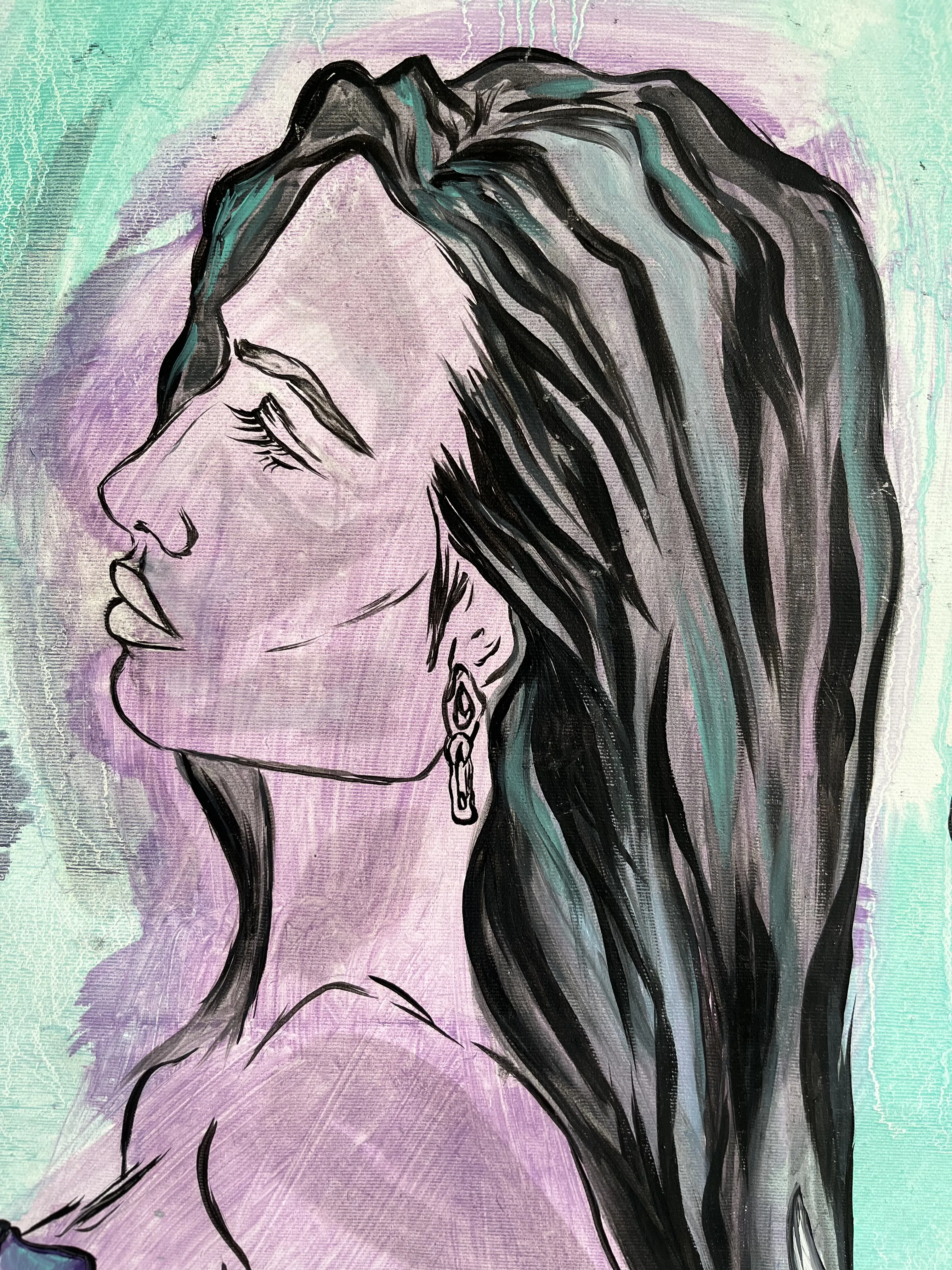 Image of Arcana 23: "Muse" by Ellada , size: 100*115, made of Oil on Canvas, Painting medium, from London, part of the Ellada’s Oracle series, priced at $2300 (≈ 103,042 грн) Photo 2 of 8.