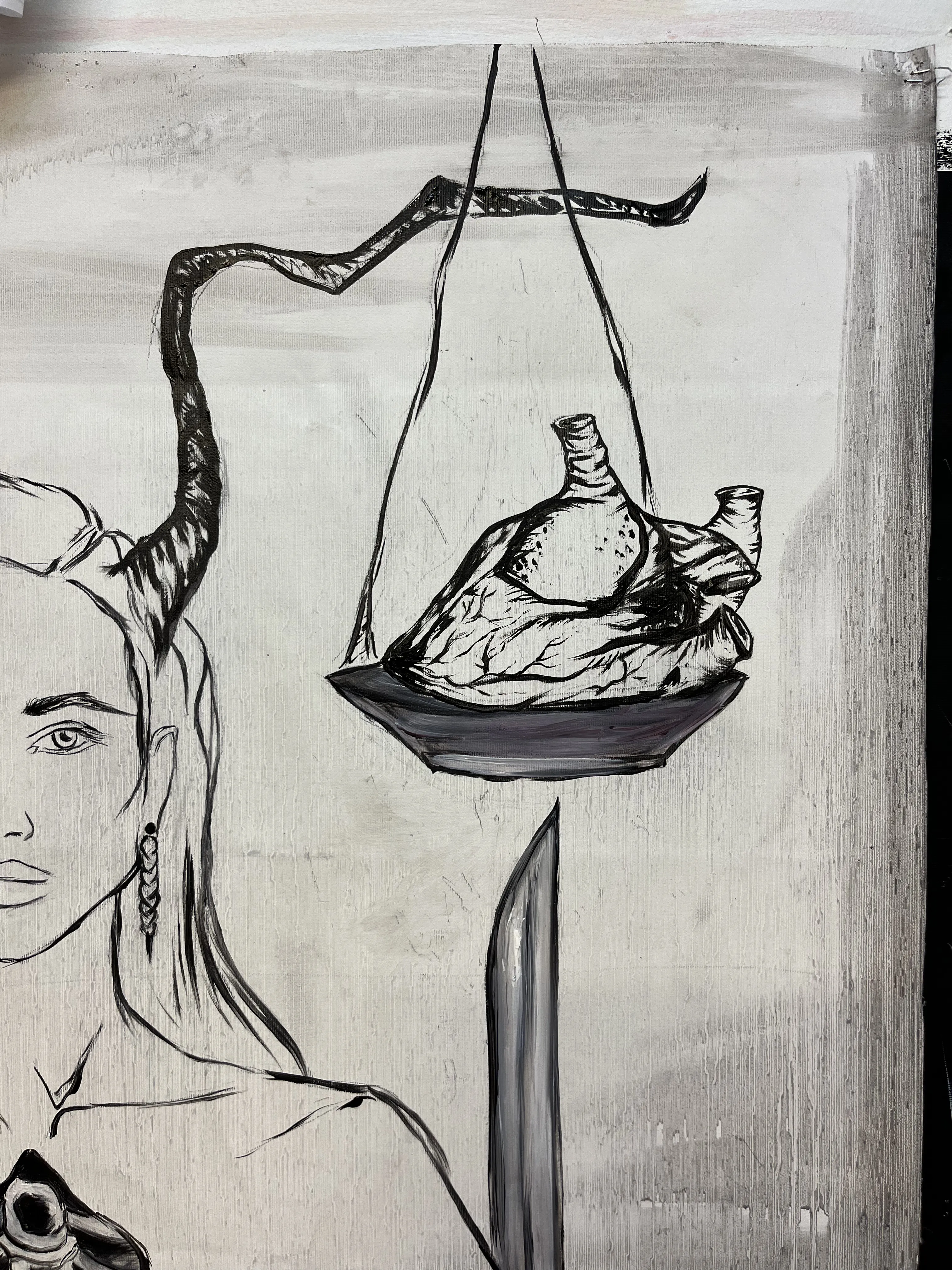 Image of Arcana 1: "Magican" by Ellada , size: 77*114, made of Oil on Canvas, Painting medium, part of the Ellada’s Oracle series, priced at £1700 (≈ 102,125 грн) Photo 3 of 4.
