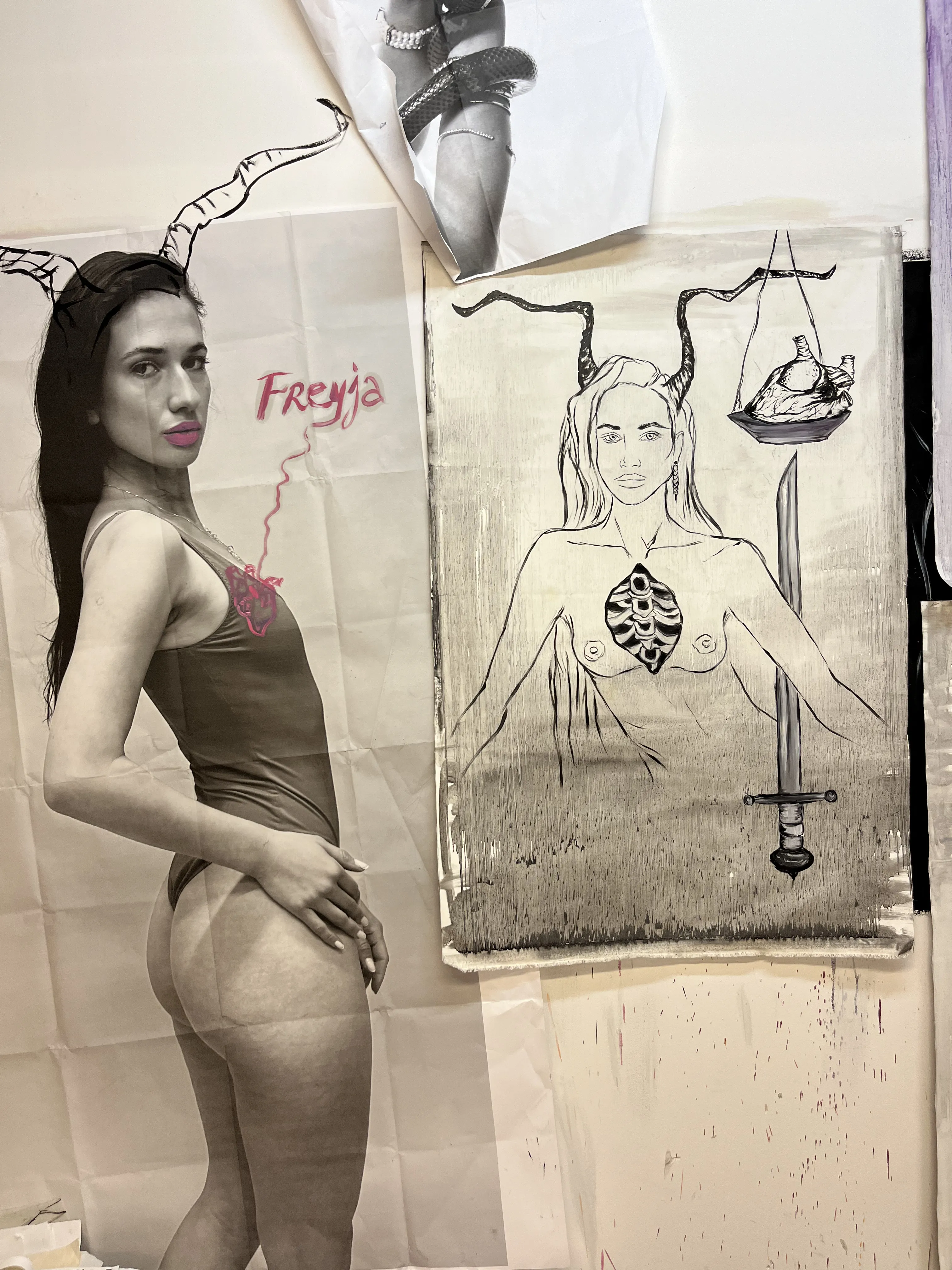 Image of Arcana 1: "Magican" by Ellada , size: 77*114, made of Oil on Canvas, Painting medium, part of the Ellada’s Oracle series, priced at £1700 (≈ 102,125 грн) Photo 4 of 4.