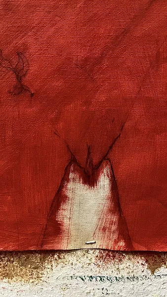 Image of Arcana 1: "The Devil" by Ellada , size: 100*115, made of Oil on Canvas, Painting medium, from Kyiv, part of the Ellada’s Oracle series, priced at $7000 Photo 3 of 3.